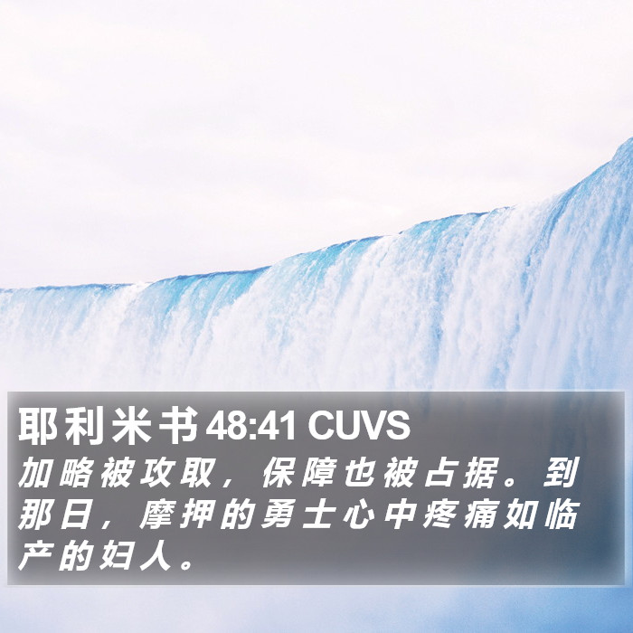 耶 利 米 书 48:41 CUVS Bible Study