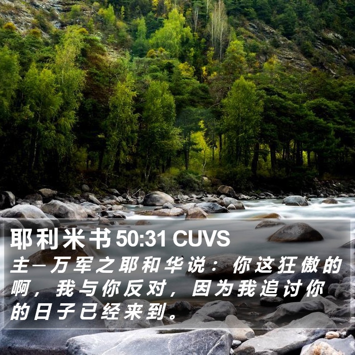 耶 利 米 书 50:31 CUVS Bible Study