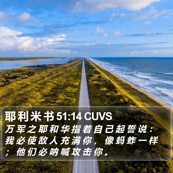 耶 利 米 书 51:14 CUVS Bible Study