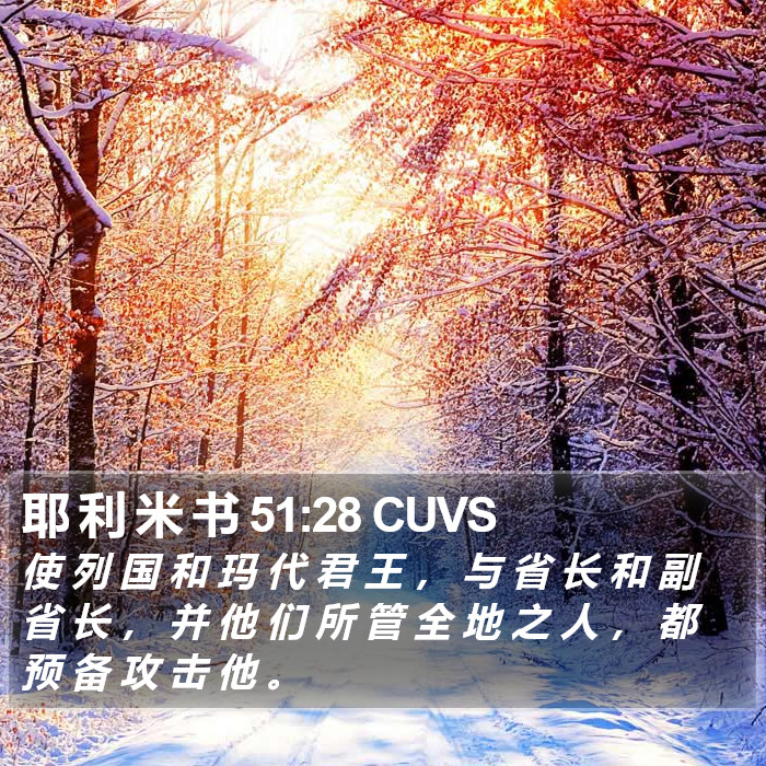 耶 利 米 书 51:28 CUVS Bible Study
