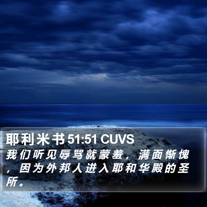 耶 利 米 书 51:51 CUVS Bible Study