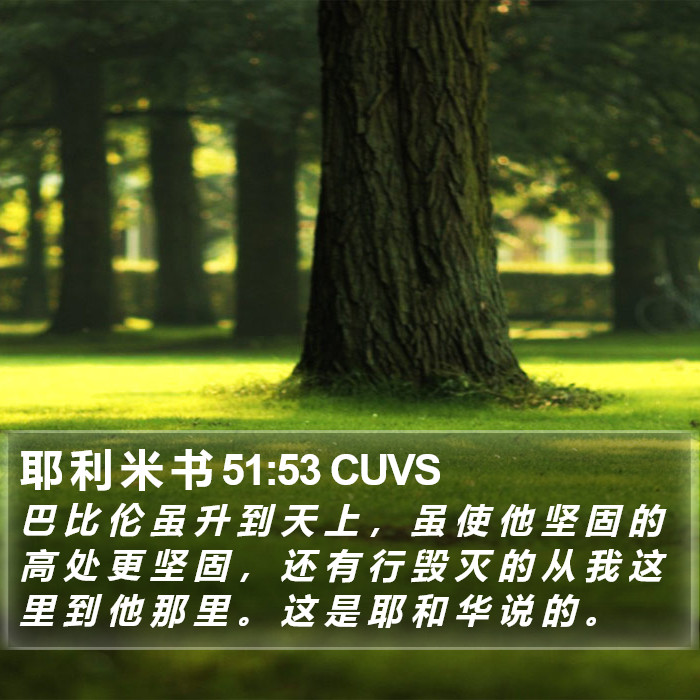 耶 利 米 书 51:53 CUVS Bible Study