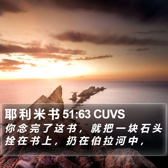 耶 利 米 书 51:63 CUVS Bible Study