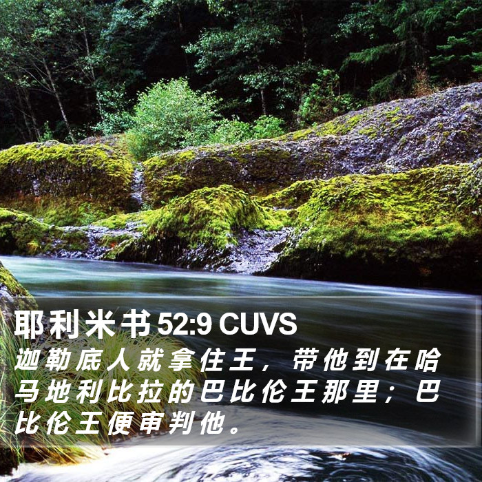 耶 利 米 书 52:9 CUVS Bible Study