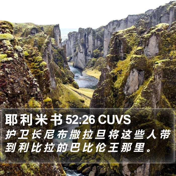 耶 利 米 书 52:26 CUVS Bible Study