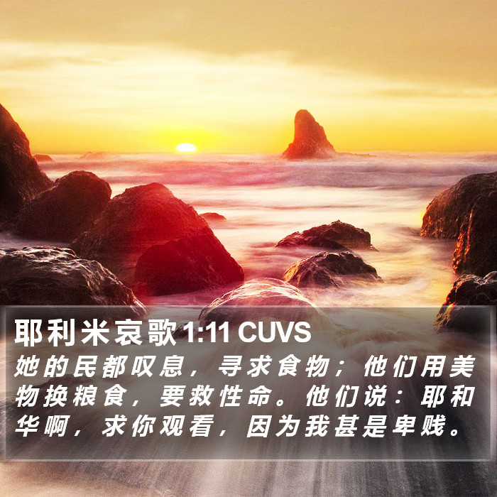 耶 利 米 哀 歌 1:11 CUVS Bible Study