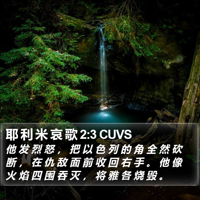 耶 利 米 哀 歌 2:3 CUVS Bible Study