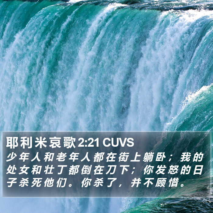 耶 利 米 哀 歌 2:21 CUVS Bible Study