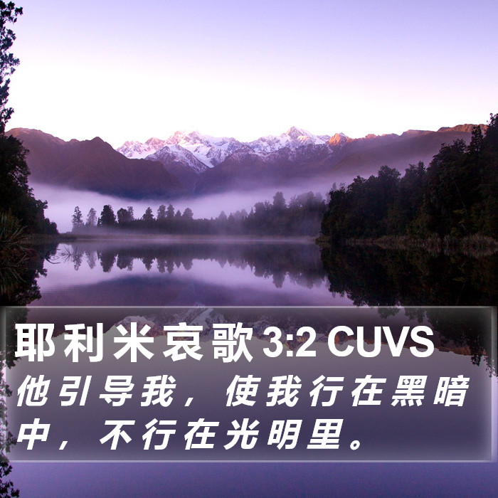 耶 利 米 哀 歌 3:2 CUVS Bible Study