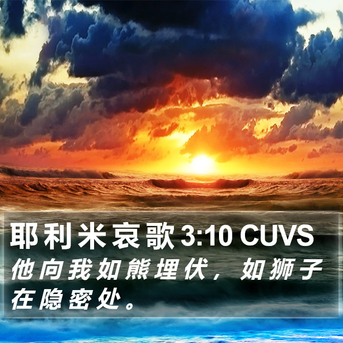 耶 利 米 哀 歌 3:10 CUVS Bible Study