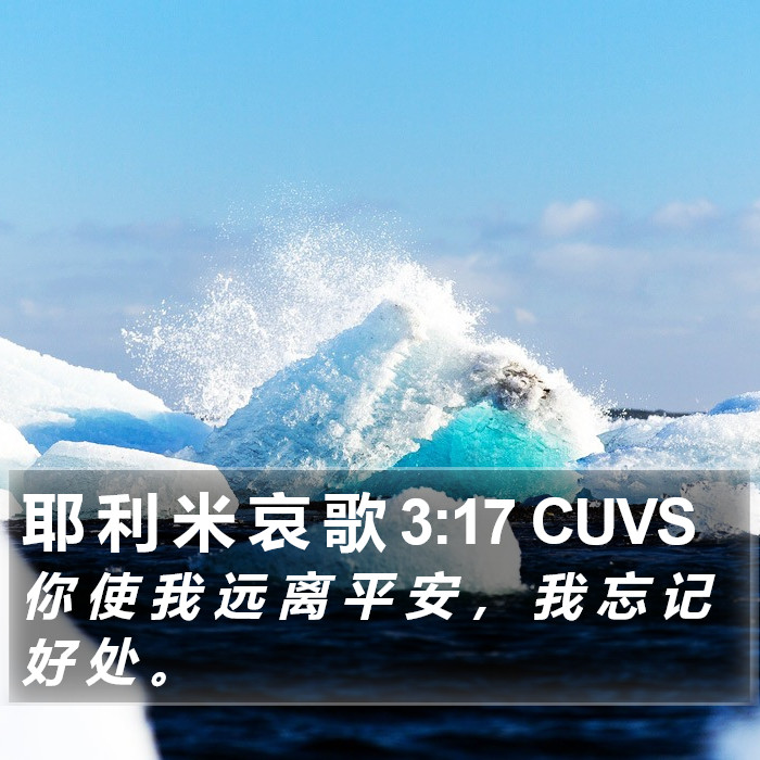 耶 利 米 哀 歌 3:17 CUVS Bible Study