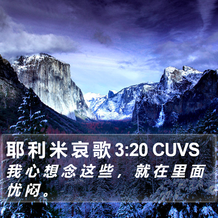 耶 利 米 哀 歌 3:20 CUVS Bible Study