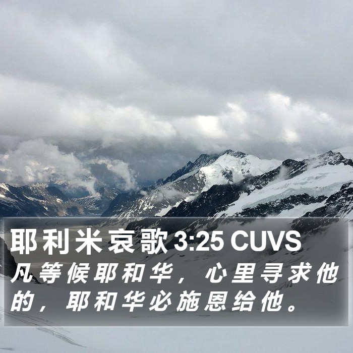 耶 利 米 哀 歌 3:25 CUVS Bible Study