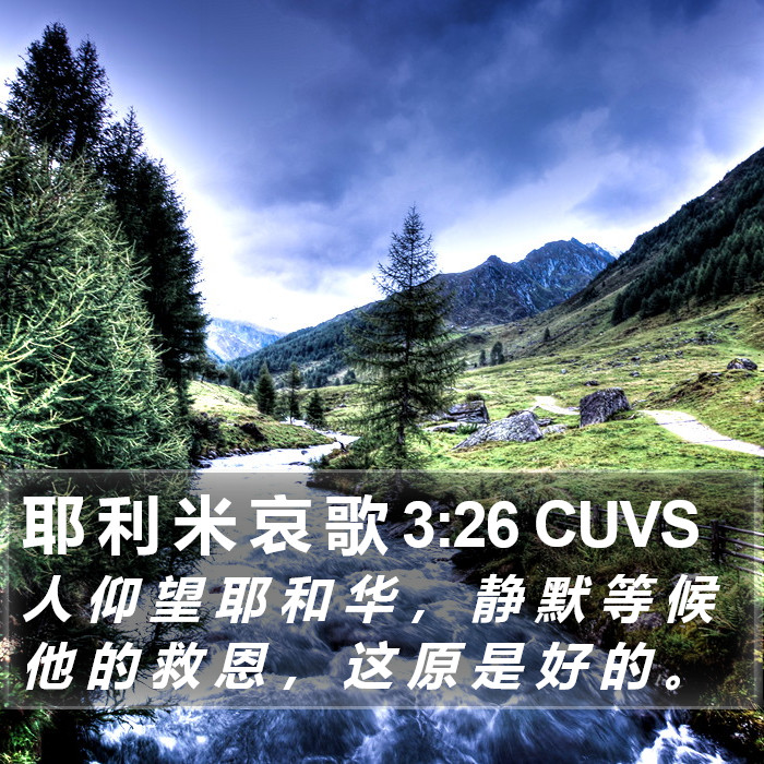 耶 利 米 哀 歌 3:26 CUVS Bible Study