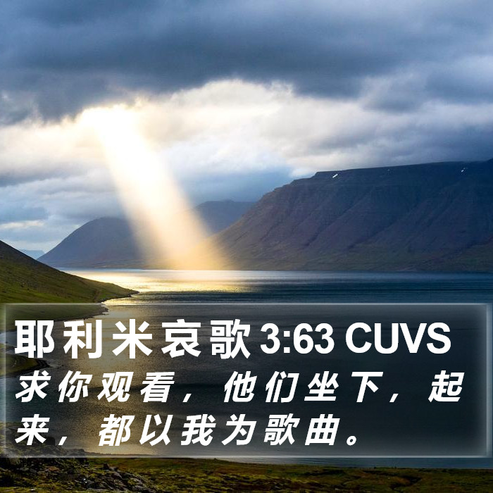 耶 利 米 哀 歌 3:63 CUVS Bible Study