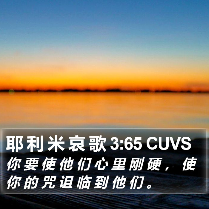 耶 利 米 哀 歌 3:65 CUVS Bible Study