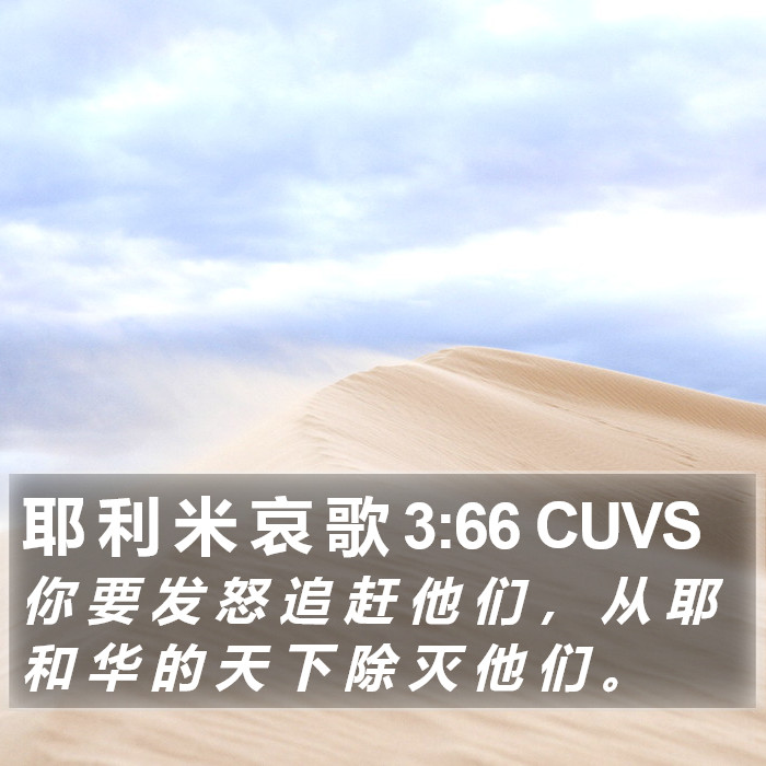 耶 利 米 哀 歌 3:66 CUVS Bible Study