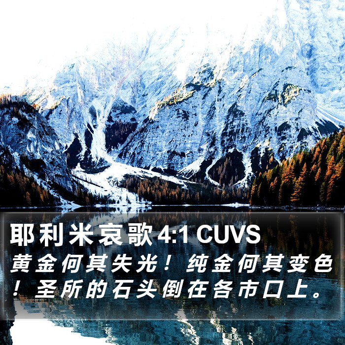 耶 利 米 哀 歌 4:1 CUVS Bible Study
