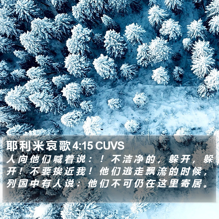 耶 利 米 哀 歌 4:15 CUVS Bible Study