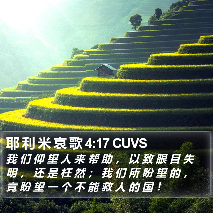 耶 利 米 哀 歌 4:17 CUVS Bible Study
