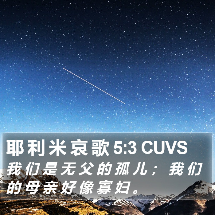 耶 利 米 哀 歌 5:3 CUVS Bible Study