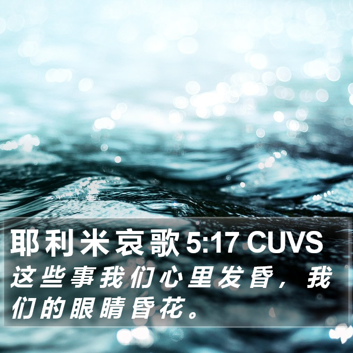 耶 利 米 哀 歌 5:17 CUVS Bible Study