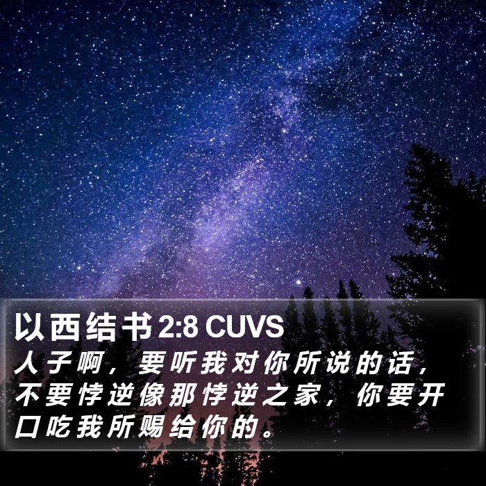 以 西 结 书 2:8 CUVS Bible Study