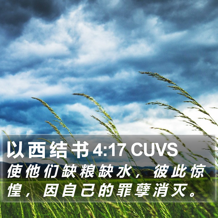 以 西 结 书 4:17 CUVS Bible Study