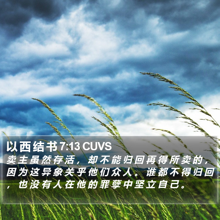 以 西 结 书 7:13 CUVS Bible Study