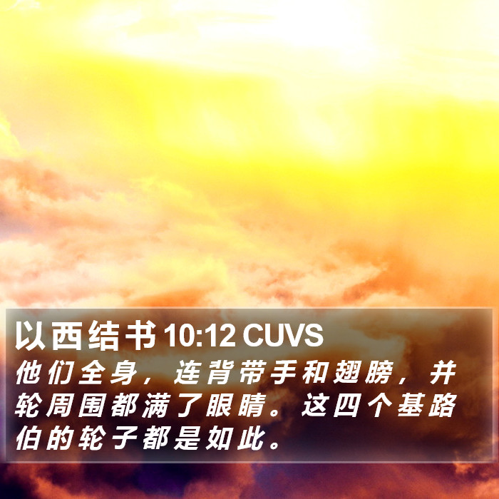 以 西 结 书 10:12 CUVS Bible Study