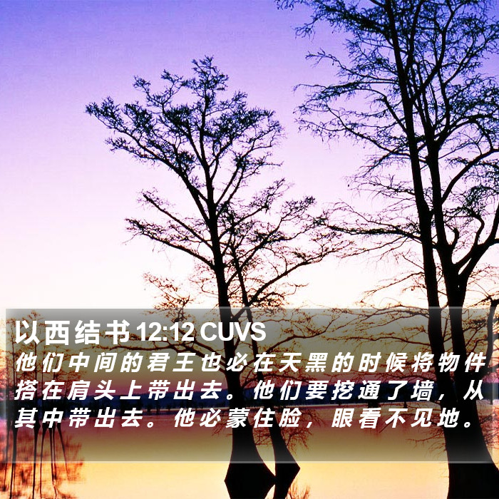 以 西 结 书 12:12 CUVS Bible Study