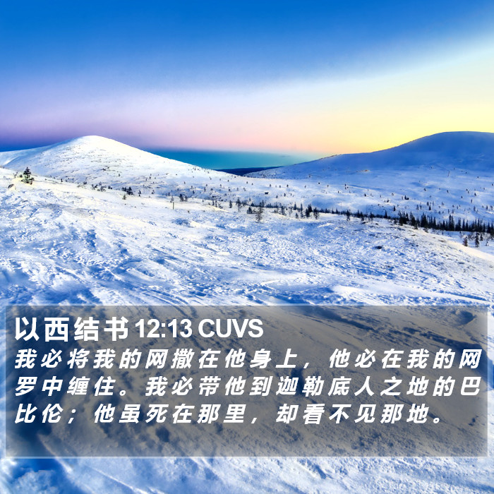 以 西 结 书 12:13 CUVS Bible Study