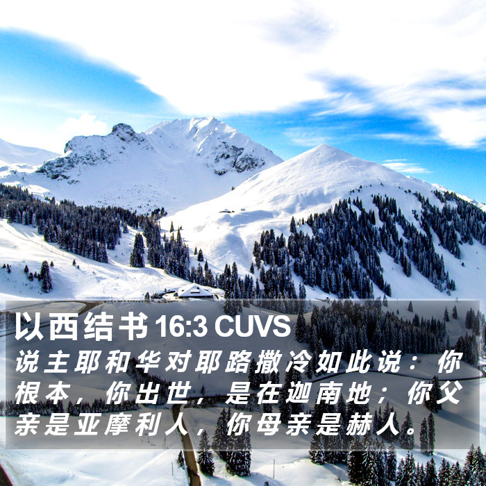以 西 结 书 16:3 CUVS Bible Study