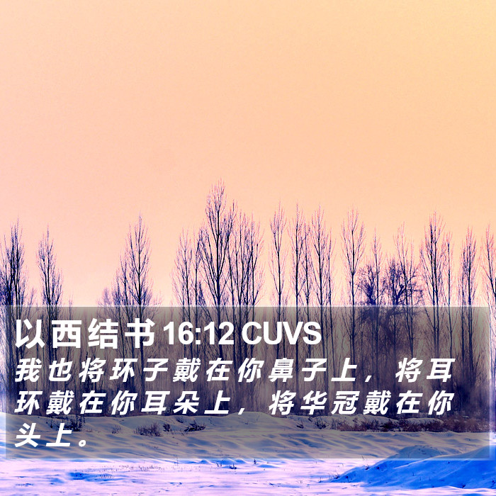 以 西 结 书 16:12 CUVS Bible Study