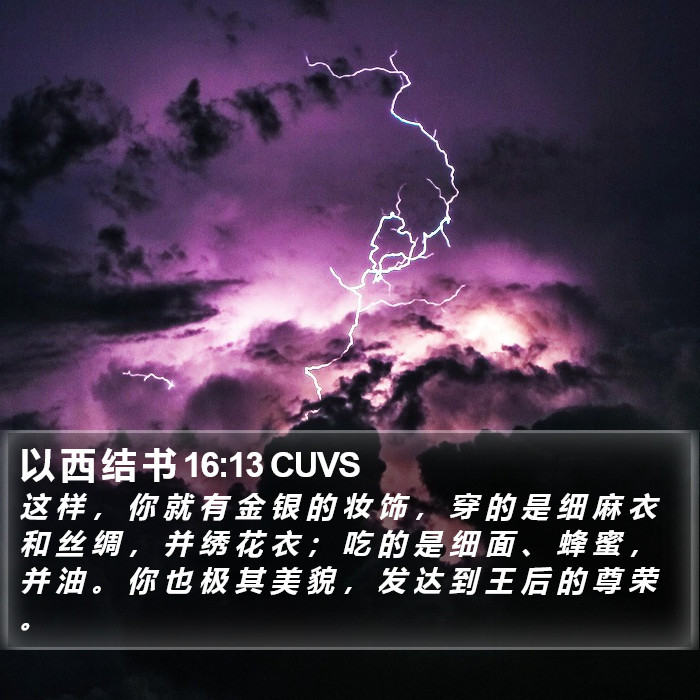 以 西 结 书 16:13 CUVS Bible Study
