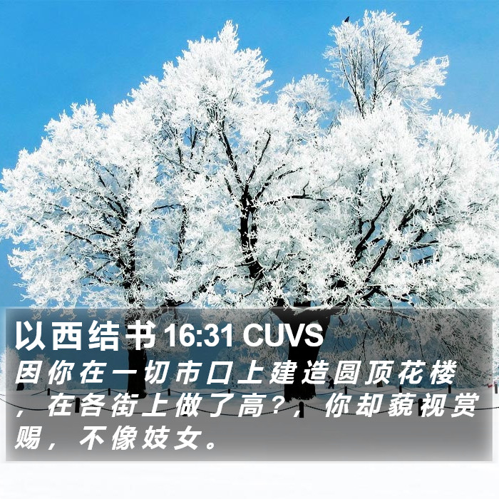 以 西 结 书 16:31 CUVS Bible Study