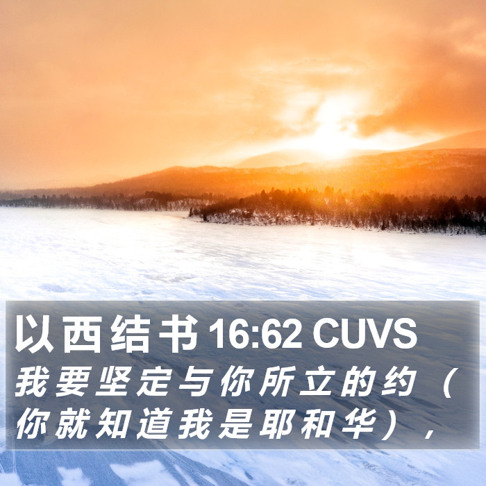 以 西 结 书 16:62 CUVS Bible Study