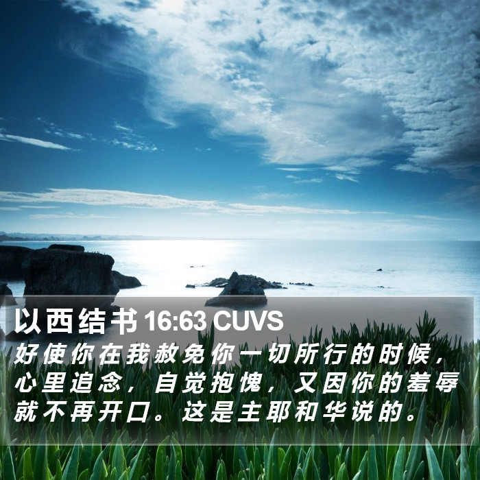 以 西 结 书 16:63 CUVS Bible Study