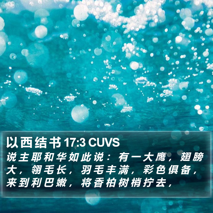 以 西 结 书 17:3 CUVS Bible Study