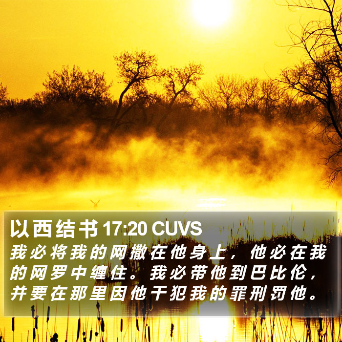 以 西 结 书 17:20 CUVS Bible Study