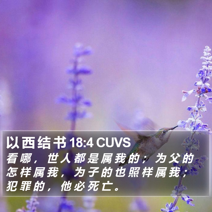以 西 结 书 18:4 CUVS Bible Study