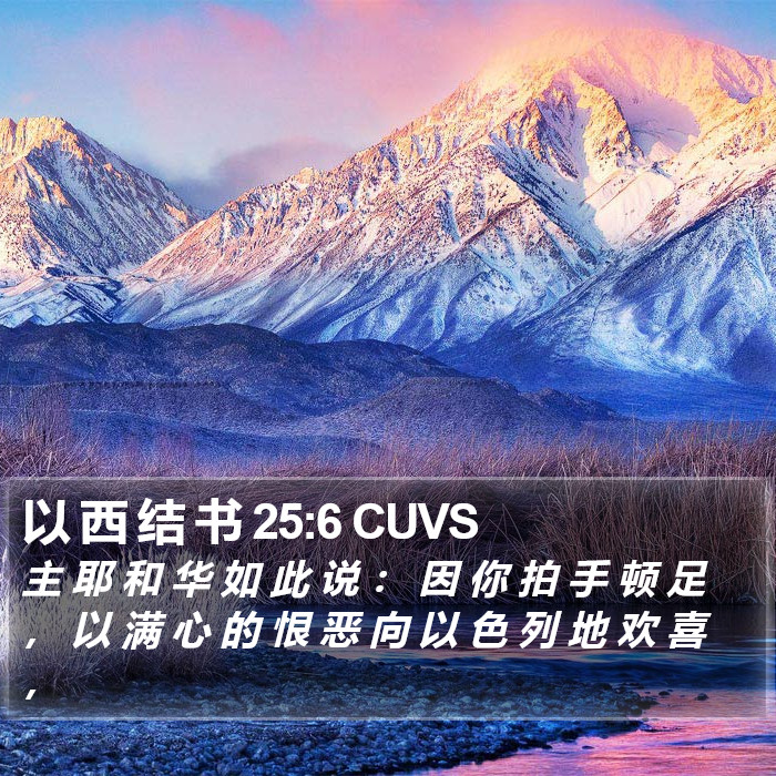 以 西 结 书 25:6 CUVS Bible Study