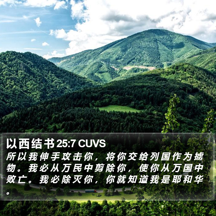 以 西 结 书 25:7 CUVS Bible Study