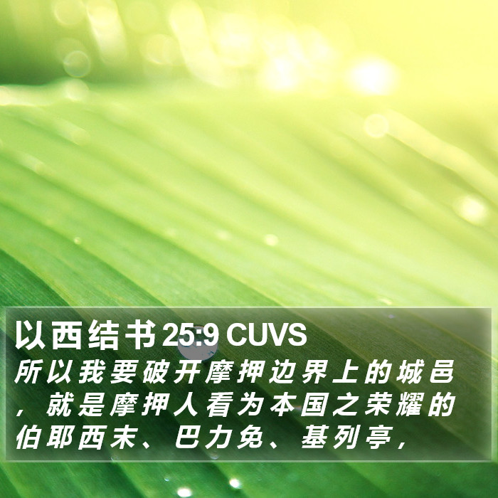 以 西 结 书 25:9 CUVS Bible Study