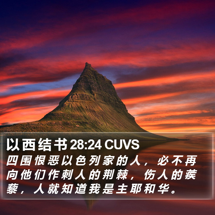 以 西 结 书 28:24 CUVS Bible Study