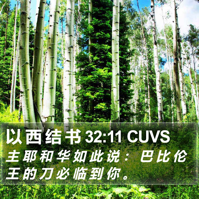 以 西 结 书 32:11 CUVS Bible Study