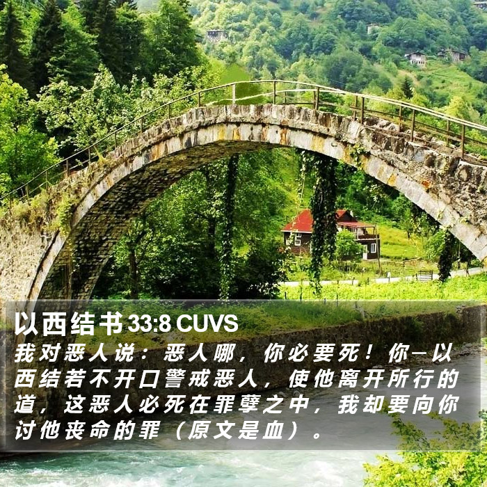 以 西 结 书 33:8 CUVS Bible Study
