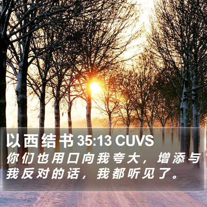 以 西 结 书 35:13 CUVS Bible Study