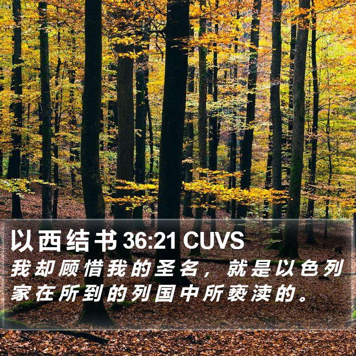 以 西 结 书 36:21 CUVS Bible Study