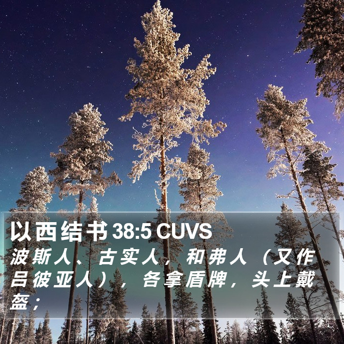 以 西 结 书 38:5 CUVS Bible Study